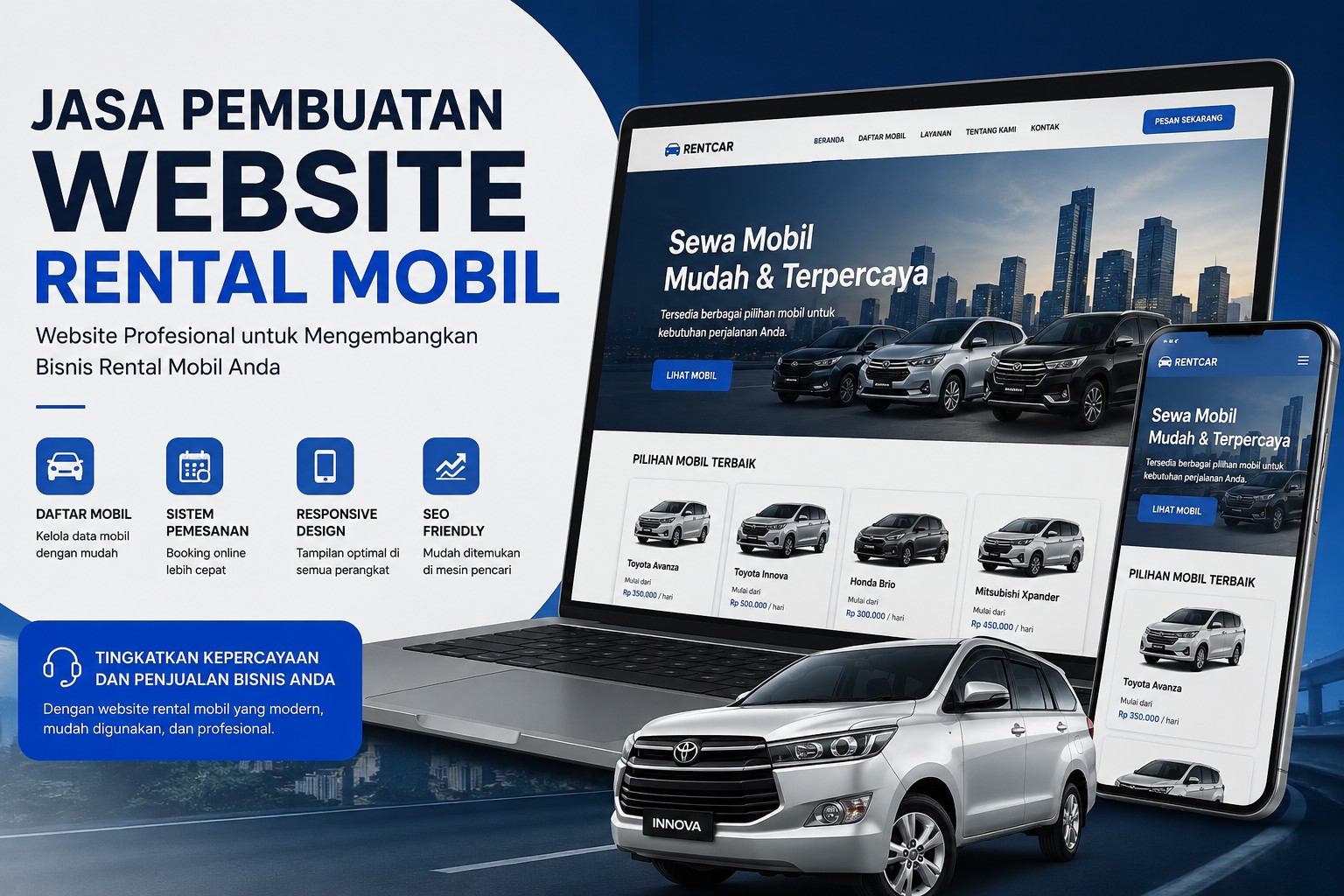 Jasa Pembuatan Website Rental Mobil Profesional untuk Bisnis Anda